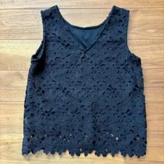 レースノースリーブトップス Mサイズ　黒