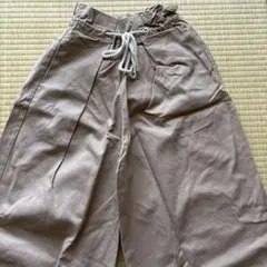 ベージュ ワイドパンツ　リネン