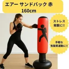 エアー サンドバック 赤 ボクシング パンチ キック 160cm エクササイズ