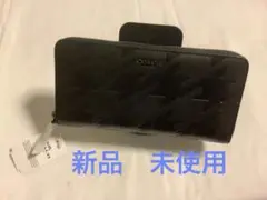 新品 コーチ 長財布　ハウンドトゥースレザー アコーディオンジップ