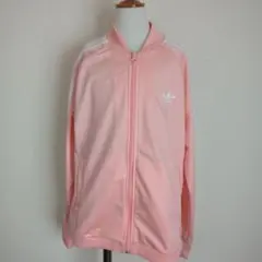 adidas Originalsトラックジャージ上着ピンクX白レディース