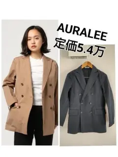 AURALEE FINX LINEN OX W BREASTED ジャケット
