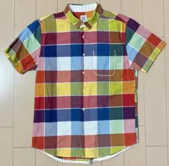 グラニフ メンズ 半袖 シャツ Mサイズ チェック 中古美品 胸ポケット