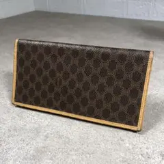 CELINE セリーヌ 札入れ ロング 財布 マカダム トリオンフ レザー