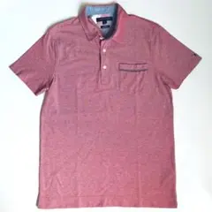 【美品】メンズ半袖ポロシャツ　TOMMY HILFIGER 赤　L
