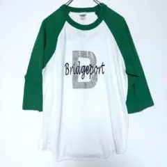 XL ラグラン 7分袖Tシャツ グリーン ホワイト