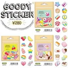 グッディステッカー　フレークシール　お菓子　スイーツ柄　キャンディ　グミ　セット