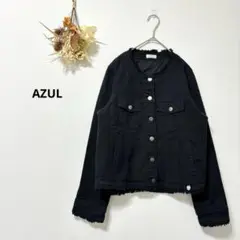 『AZUL』アズール(M)レディース ノーカラージャケット　フリンジ