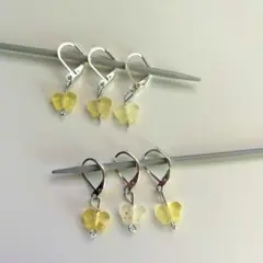 編み物好きさんへ ステッチマーカー 編み物マーカー 金箔蝶々