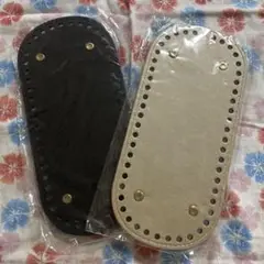 ハンドメイド　バッグ底板　オフホワイト&黒