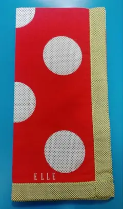 ELLE　赤水玉模様 ハンカチ