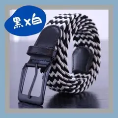 黒白 メッシュベルト無段階調整 穴なし ビジネス ゴルフ メンズ ストレッチ