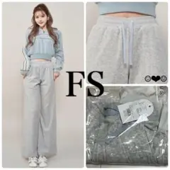Darich♡バイカラーコードベロアワイドパンツ♡グレー♡FS
