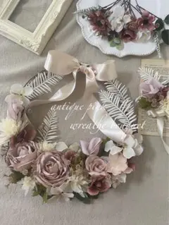 アンティークピンク♡ベージュ系♡リースブーケ&ブートニア・ヘッドパーツ付き