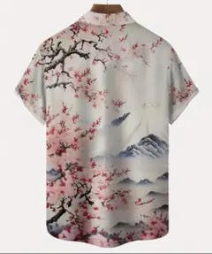 新品●桜●富士山●アロハシャツ ●M