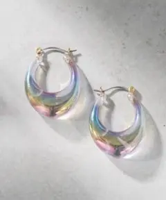 オーロラクリスタル DROP FOOP ピアス