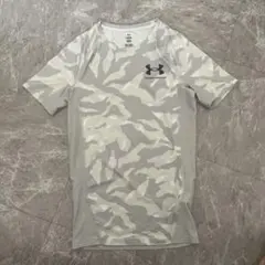 UNDER ARMOUR 迷彩柄 コンプレッションシャツ グレー　ストレッチ