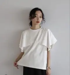 【kokoko即購入OKさま専用】白なのに透けにくい　スクエアスリーブTシャツ
