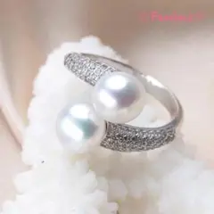 パール リング 真珠 指輪 フリーサイズ