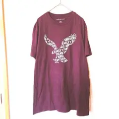 AMERICAN EAGLE バーガンディ プリントTシャツ M