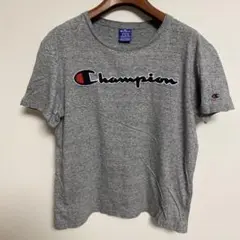 Champion チャンピオン グレー Tシャツ ロゴサガラ刺繍 L