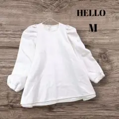 【HELLO】パフスリーブ ブラウス (M) Aライン アイボリー 大人可愛い