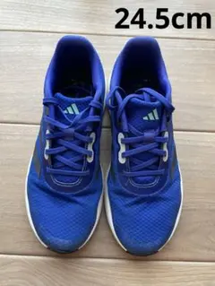 adidas スニーカー　青　24.5cm