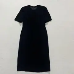 t2017 【古着】　セレモニー　フォーマル　ロングワンピース　黒　半袖