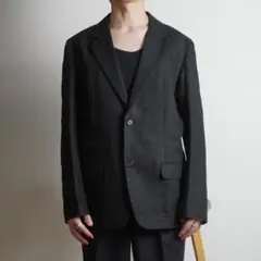 DKNY シングルテーラードジャケット コットンリネン ブラック/ZW161