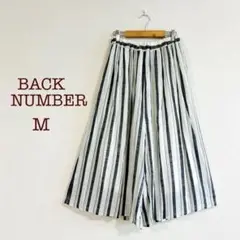 BACK NUMBER ストライプ ワイドフレアパンツ （M）ウエストゴム