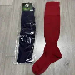 2足セット★サッカーソックス ネイビー 未使用、赤1回のみ使用★24-26cm