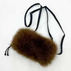 E118 ファーショルダー ブラック ブラウン 財布 バック