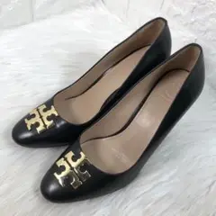 ✨極美品✨デカロゴ TORY BURCH レザー パンプス ウェッジソール