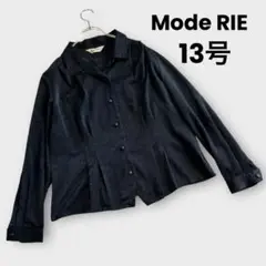 モードリエ　Mode RIE 13号　開襟　ジャガードシャツ　長袖