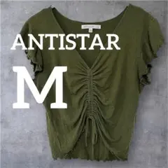 一点物✨ANTISTAR 【M】オリーブグリーン Vネック トップス