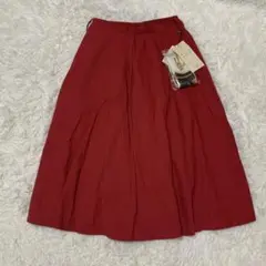 新品▲La Comfy ラコンフィー▲ロングスカート レッドM ベルト付き