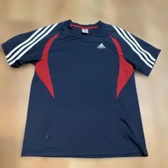 adidas スポーツ Tシャツ ネイビー/レッド　SIZE L