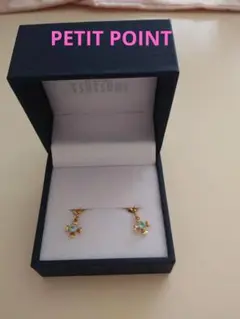 プチポワン 18K イエローゴールド トルマリンピアス