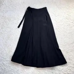 極美品⭐️ワイズ フレアシルエットロングスカート コットンナイロン ブラック 3 zen_7674206005