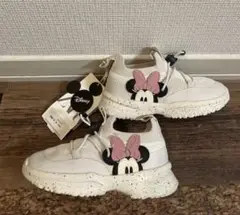 新品　ZARA×ミニーちゃん　ザラ　キッズスリッポン スニーカー　15cm