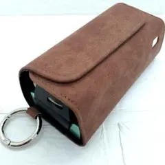 ★アイコス イルマ i ケース iqos iluma用 カラビナ スエード 茶２