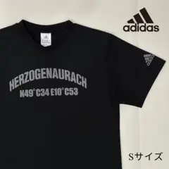 adidas HERZOGENAUCH Tシャツ S 黒　万国旗　アディダス