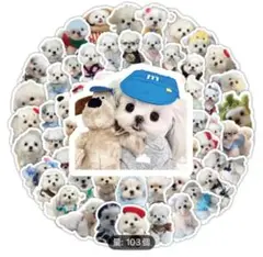 犬のキャラクターシール 103個セット マルチーズ