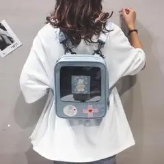 【F13】（ブルー）痛バ リュック ゲーム機 学生 お揃い アニメイト