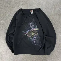 y2k 海外ガール ハーレーダビッドソン スキッパースウェット ストーン 古着