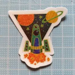 防水ステッカー　ロケット　惑星　輪　星　天体　宇宙　E2