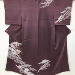 【安】5305T 着物 訪問着 絞り 金駒刺繍 縫い紋入 竹垣に古典草花文様