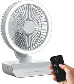 扇風機 節電 サーキュレーター 卓上コンパクト LED 風量調節 ライトグレー
