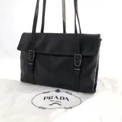 PRADA プラダ オールレザー ショルダーバッグ ブラック 本革 白タグ