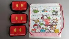 ミッキーマウス風ポーチ3個セット ミッキーの手形がかわいい!! 未使用品
